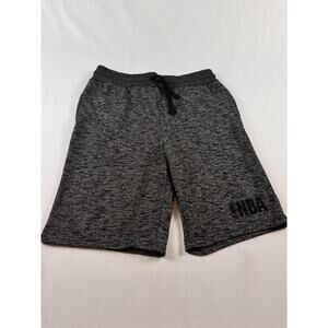 NBA Mens Medium Space Dye‎ Athletic Shorts Grey Black Drawstring French Terry